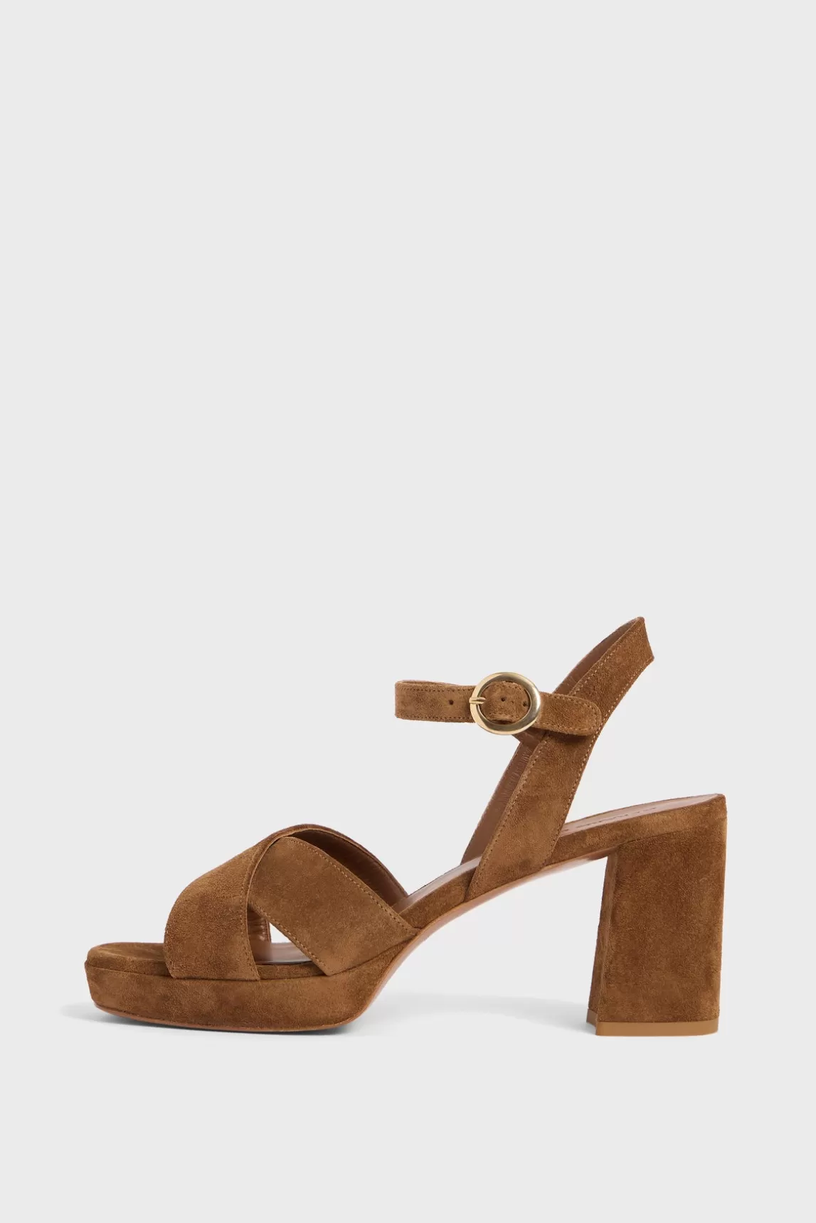 Hot Gerard Darel Platform sandals in suede - LYA Cognac