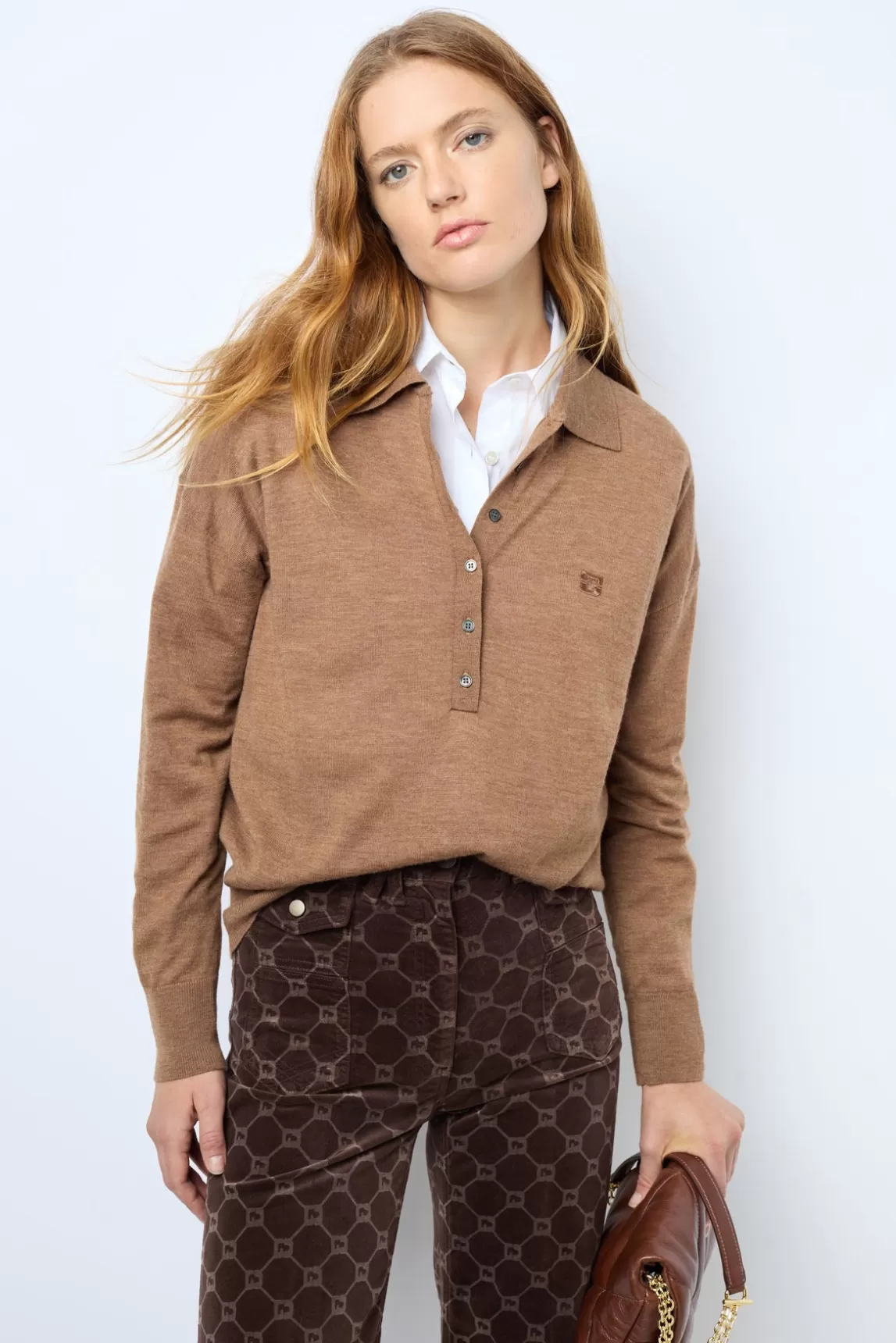 Clearance Gerard Darel Poplin shirt - CORALIE Camel