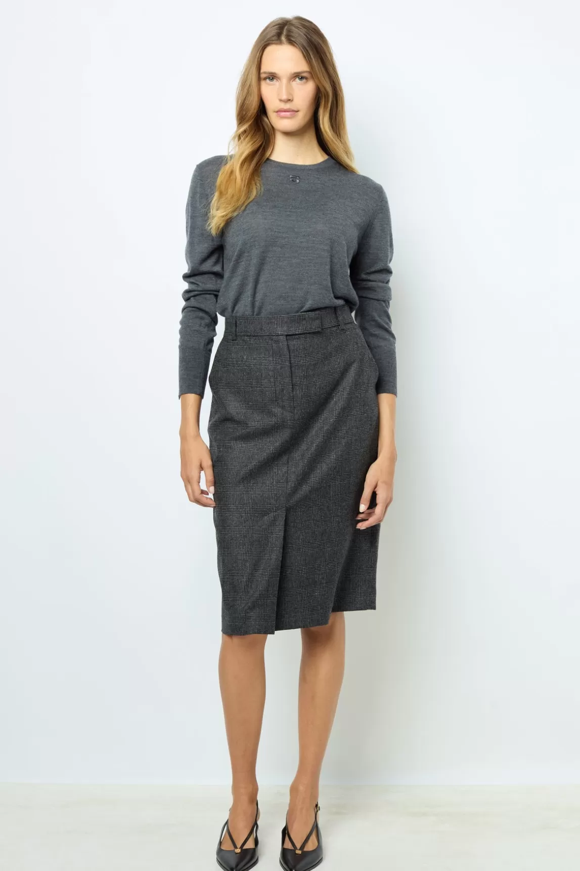 Sale Gerard Darel Prince of Wales straight skirt - CAHINA anthracite