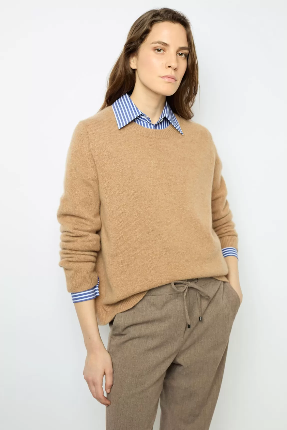 Cheap Gerard Darel Round neck cashmere sweater - JOVITA Camel