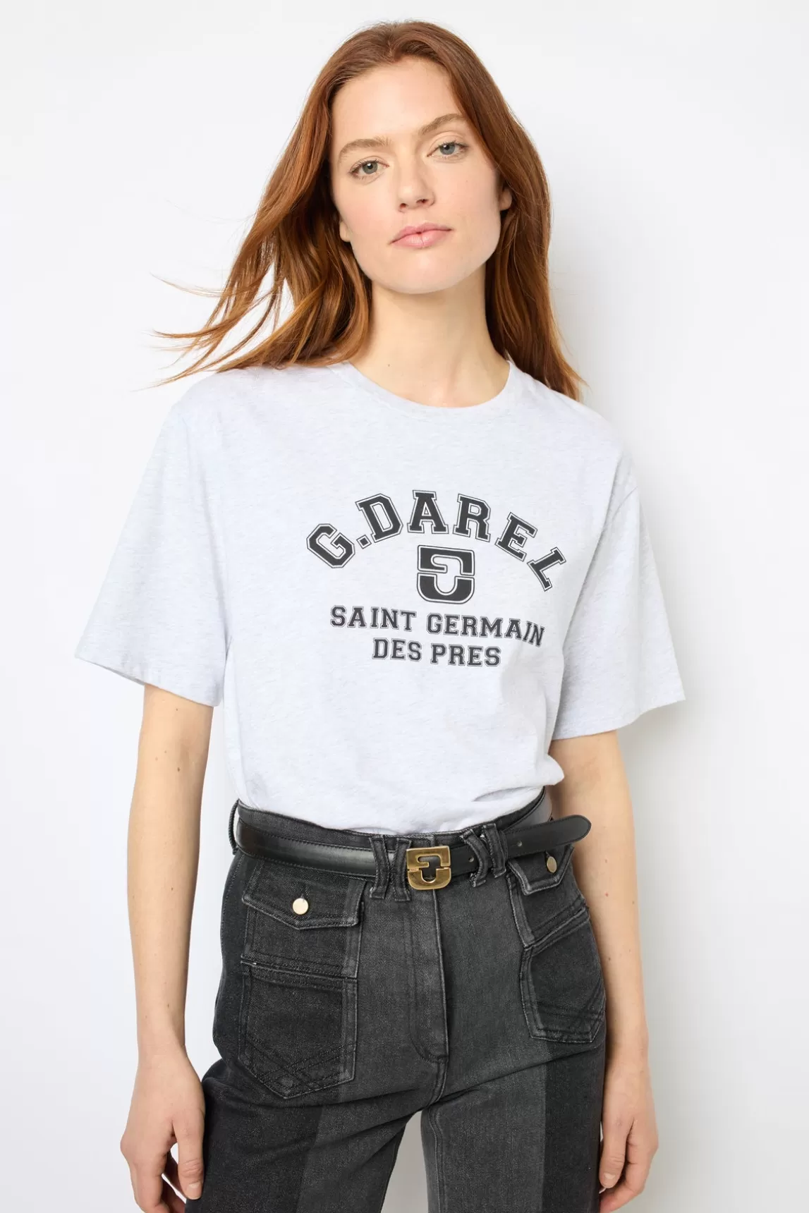 Outlet Gerard Darel Screen-printed T-shirt - AXELLE GrisChiné