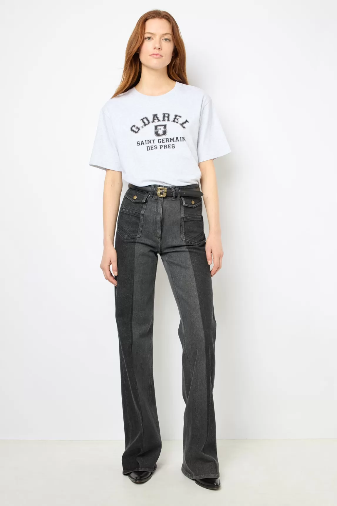 Outlet Gerard Darel Screen-printed T-shirt - AXELLE GrisChiné