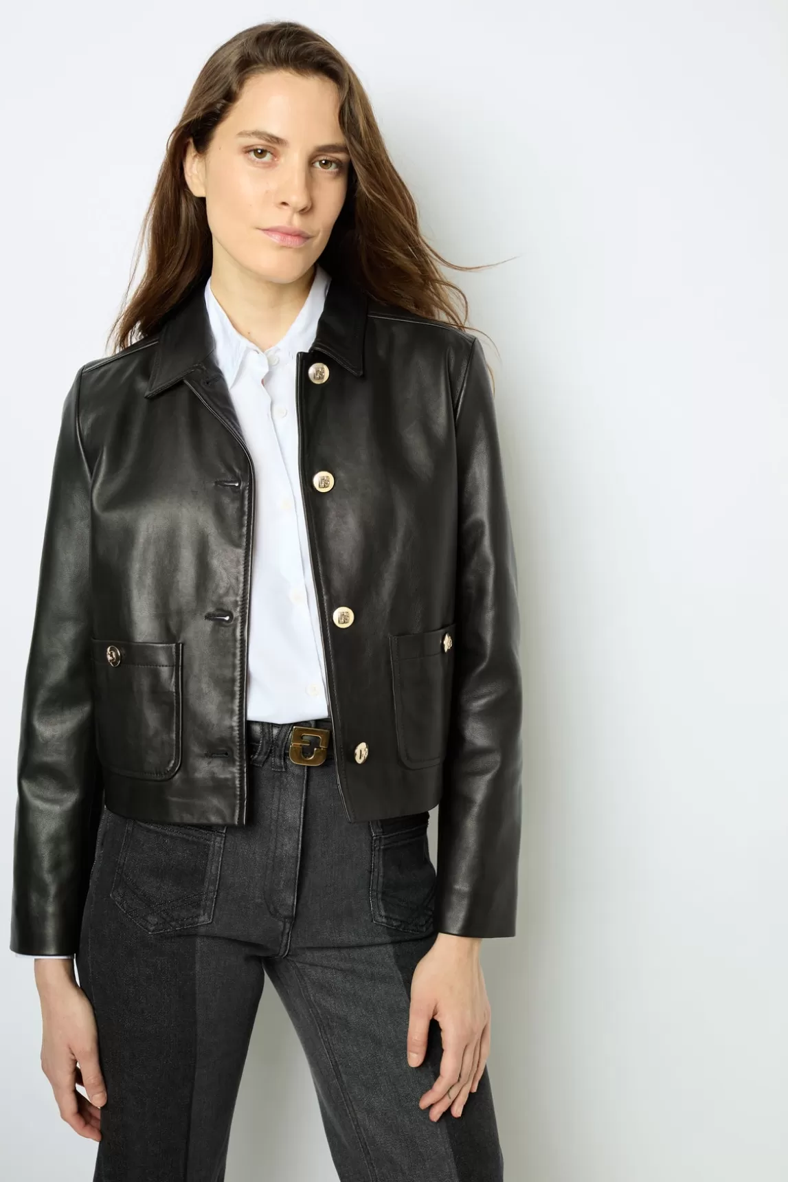 Best Sale Gerard Darel Short leather jacket - BEYZA Noir