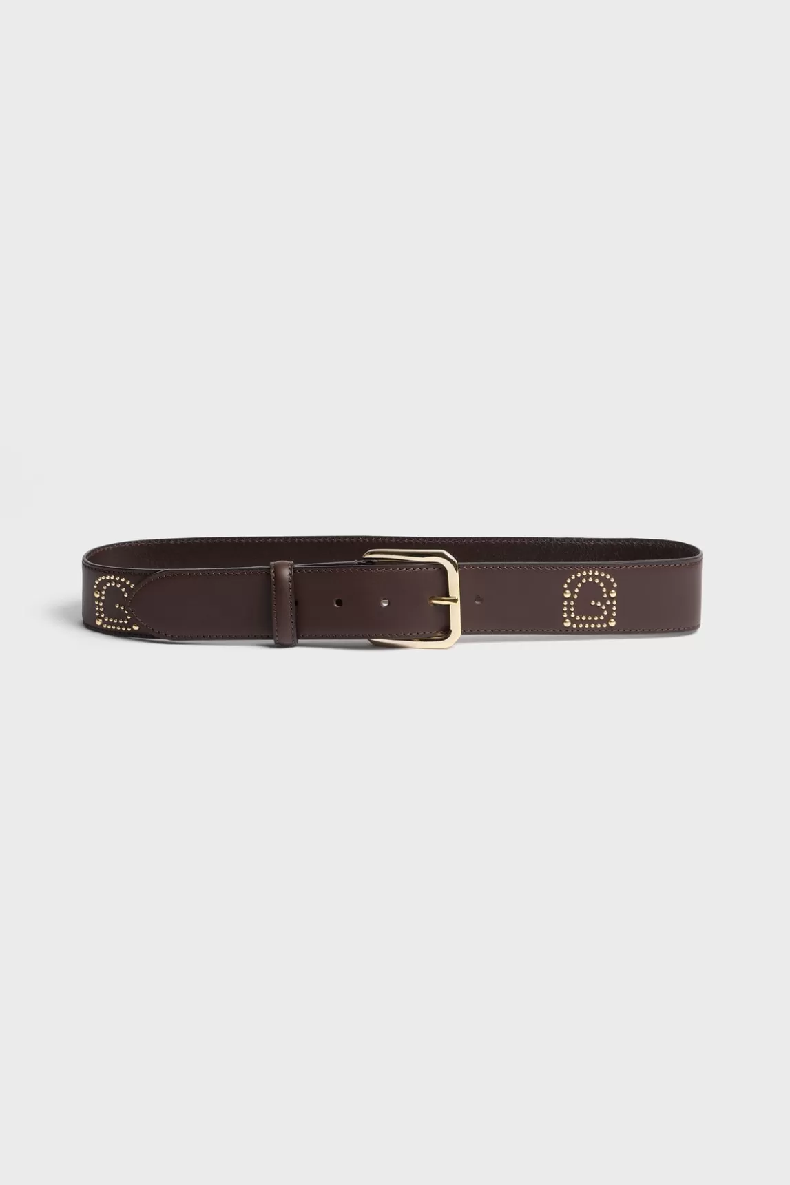 Hot Gerard Darel Signature leather belt with studs - LE MAY Coffee