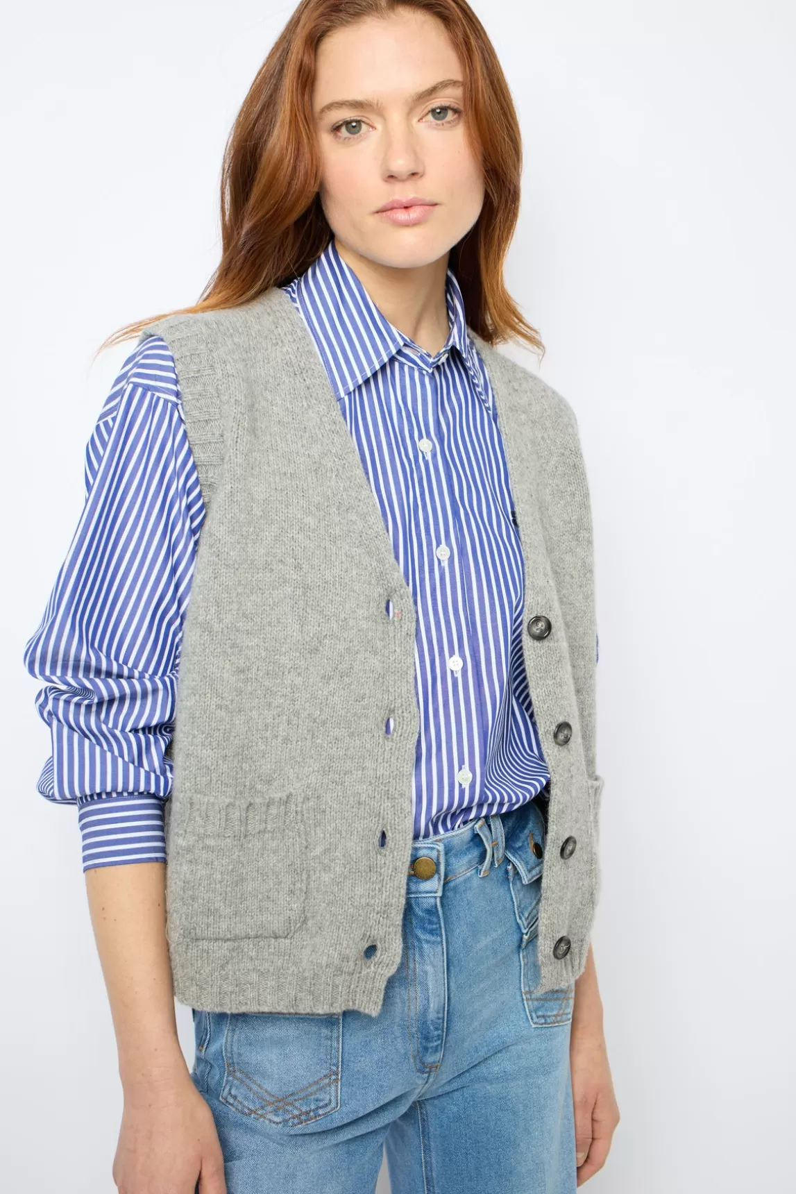 Flash Sale Gerard Darel Sleeveless cardigan - JOSSELYN GrisChiné