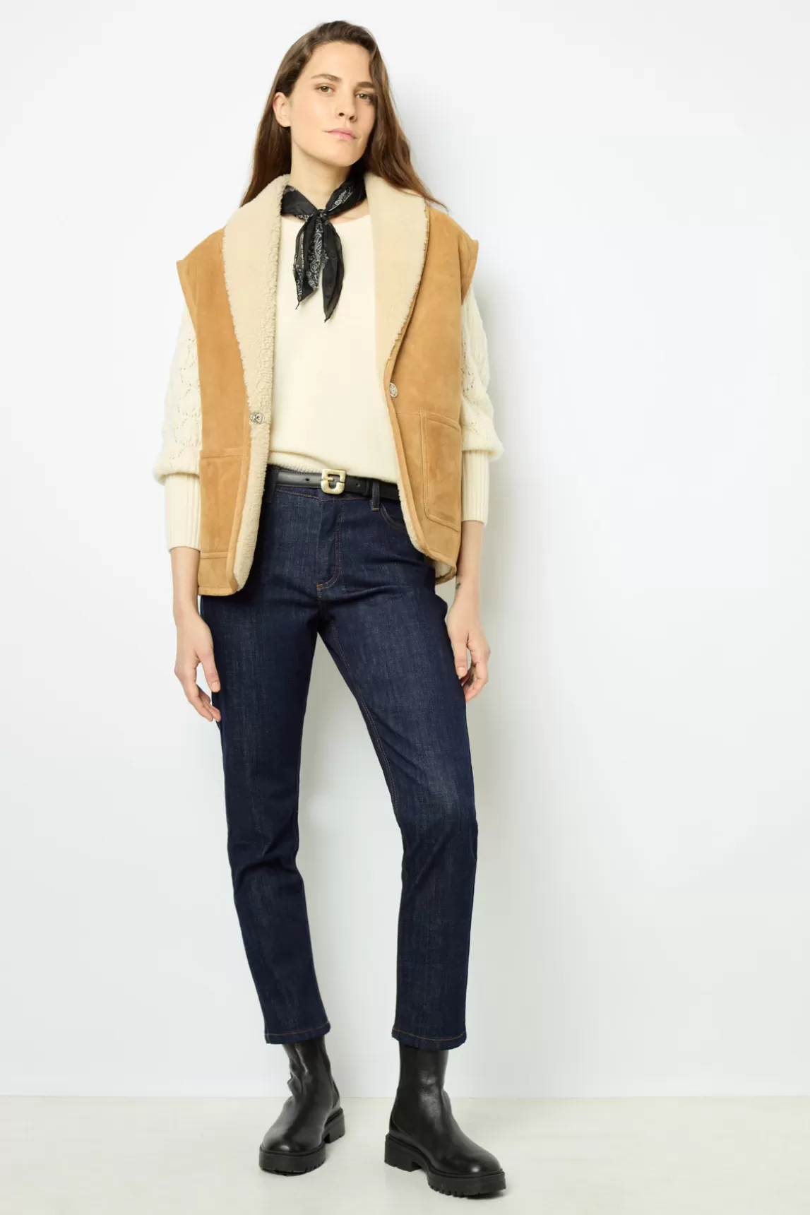 Outlet Gerard Darel Sleeveless shearling jacket - LYDIA Paille