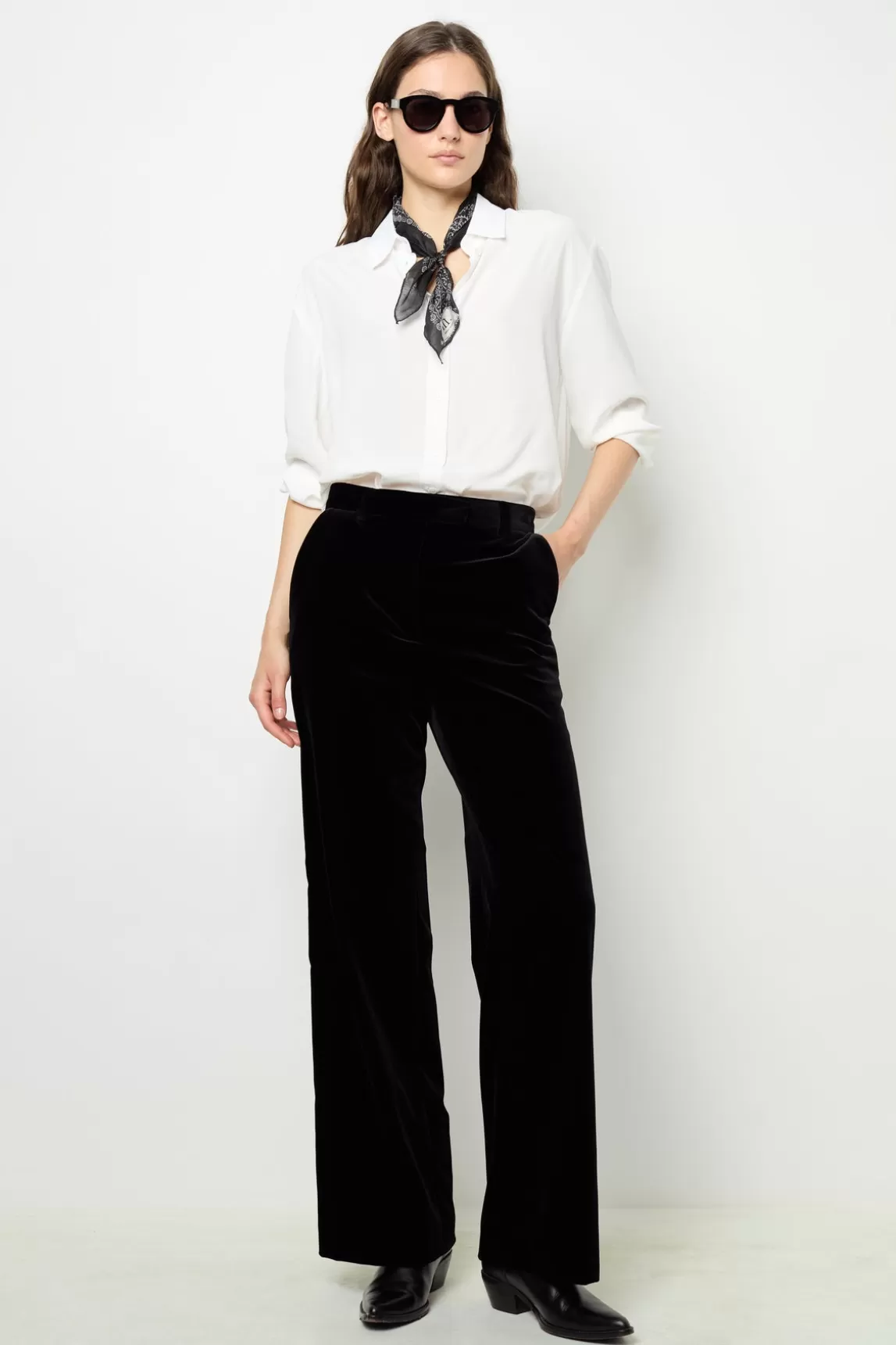 Best Gerard Darel Smooth velvet pants - NORA Noir