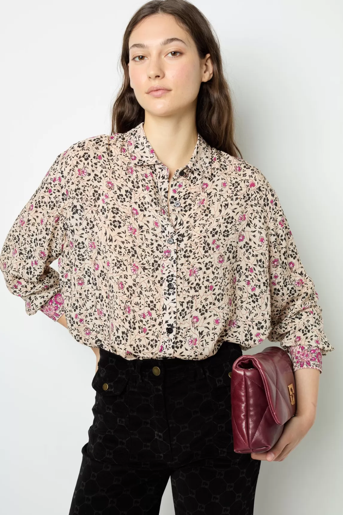 Fashion Gerard Darel Soft floral blouse - BRIANA Naturel