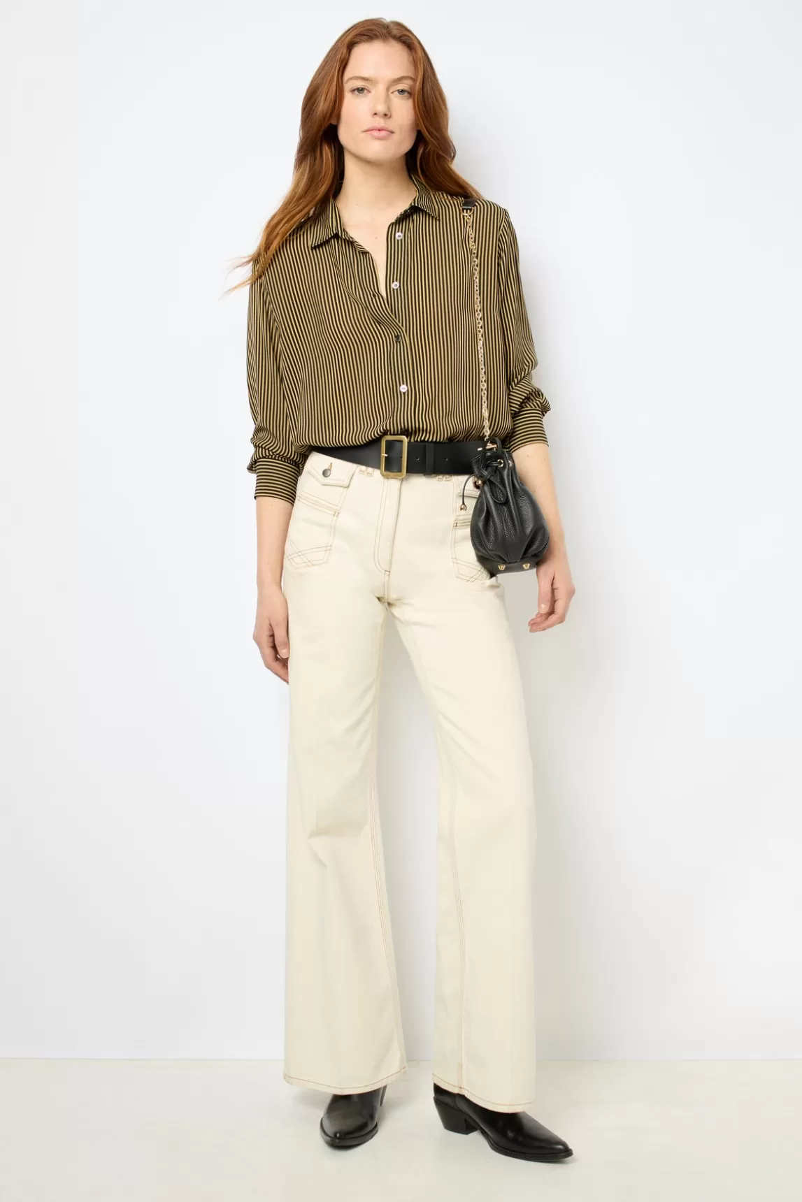 Sale Gerard Darel Soft striped shirt - CLYDE Beige