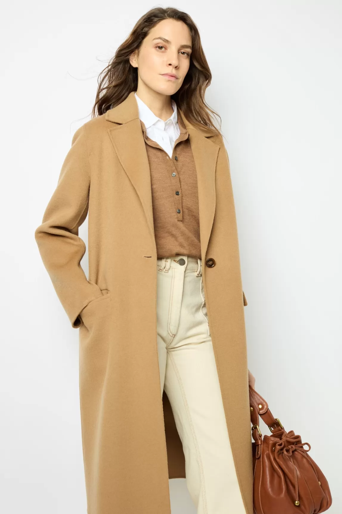 Best Gerard Darel Straight cut double-face wool coat - LANAIA Paille