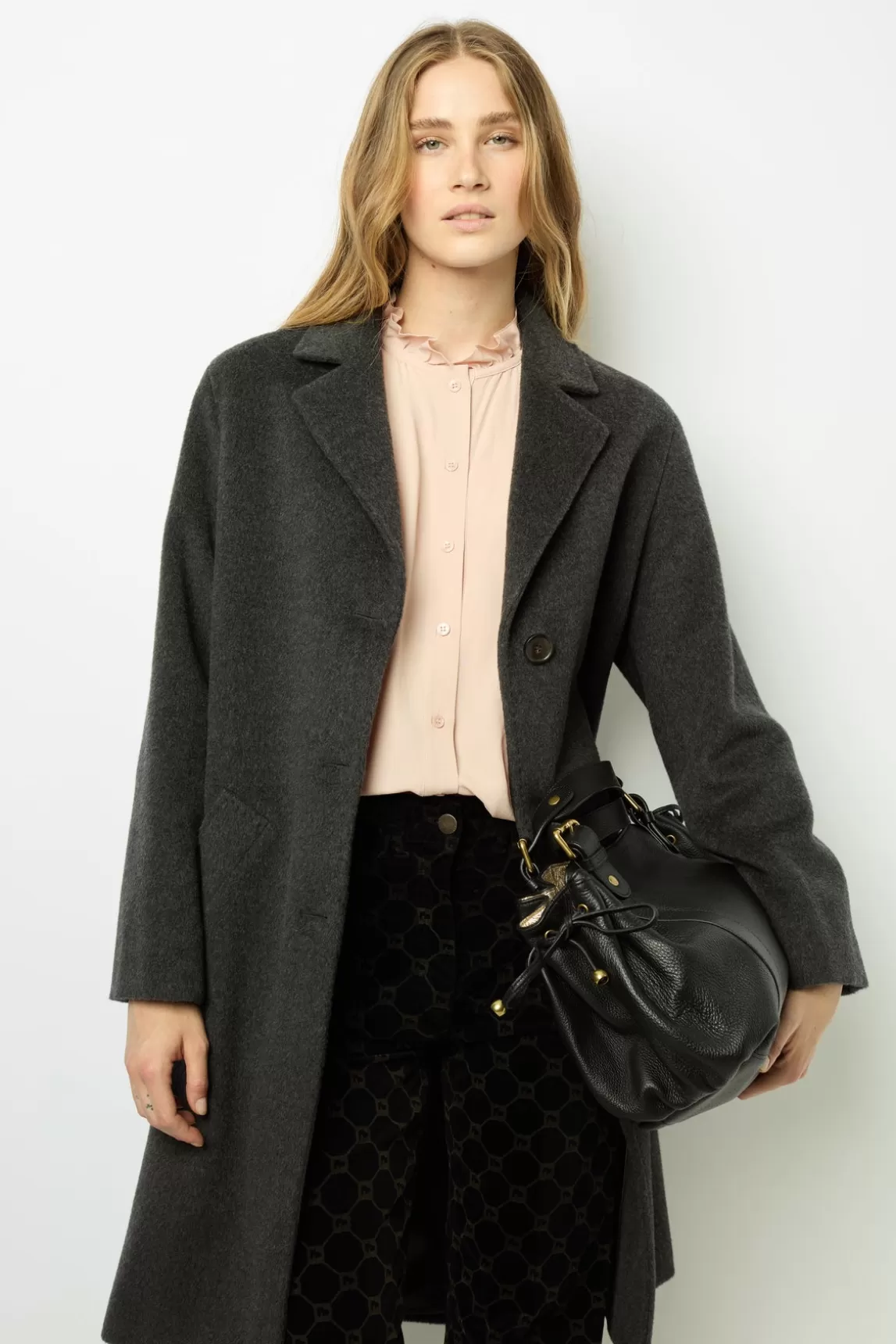 Store Gerard Darel Straight cut wool coat - LATHICIA anthracite