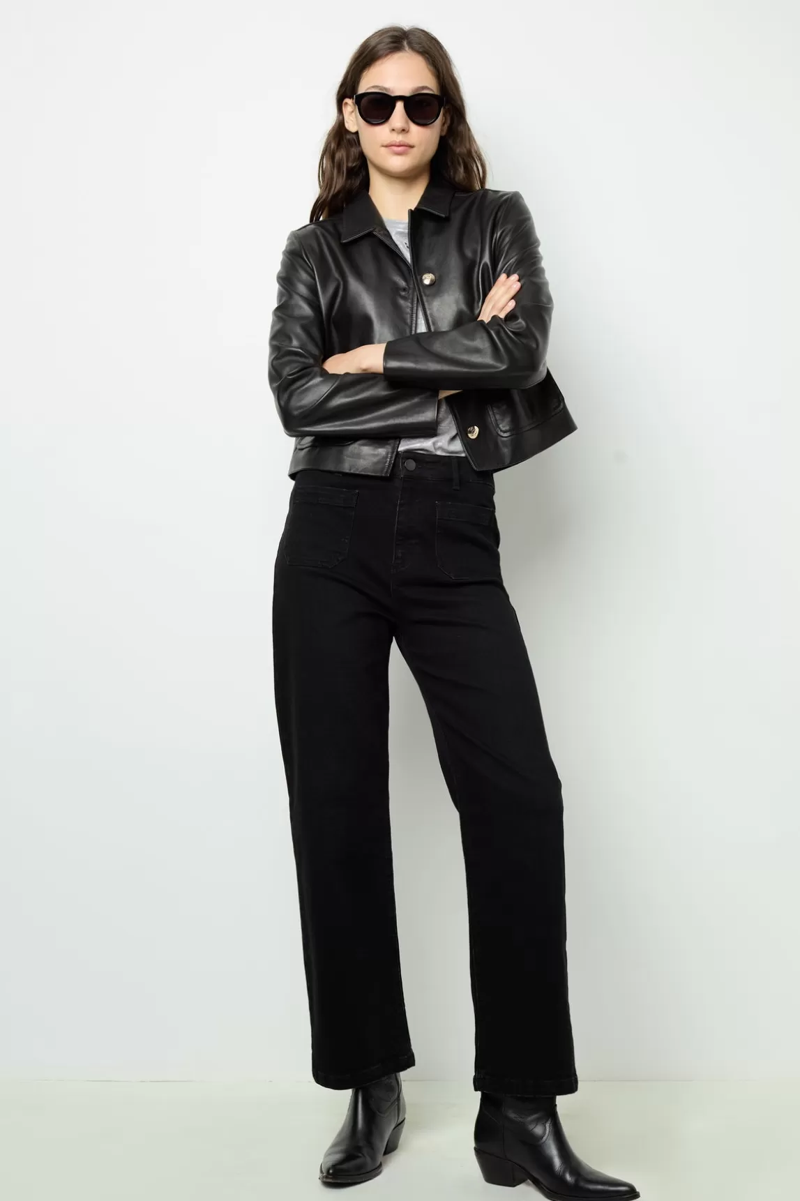 Clearance Gerard Darel Straight-leg, wide black jeans - NEVAE Noir