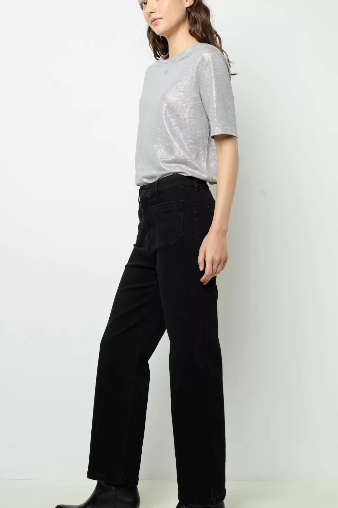 Clearance Gerard Darel Straight-leg, wide black jeans - NEVAE Noir