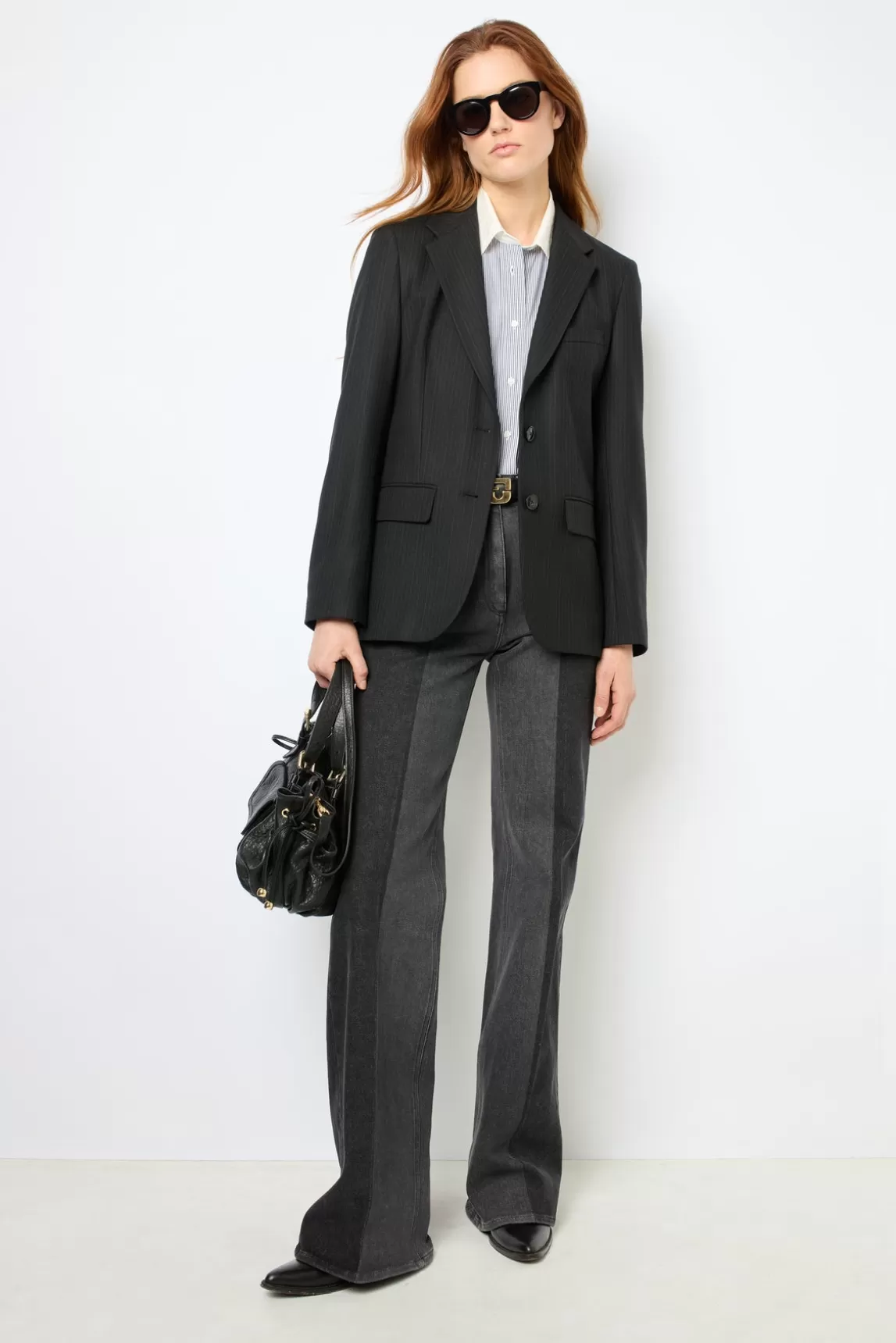 Shop Gerard Darel Striped blazer - MARYLOU Noir