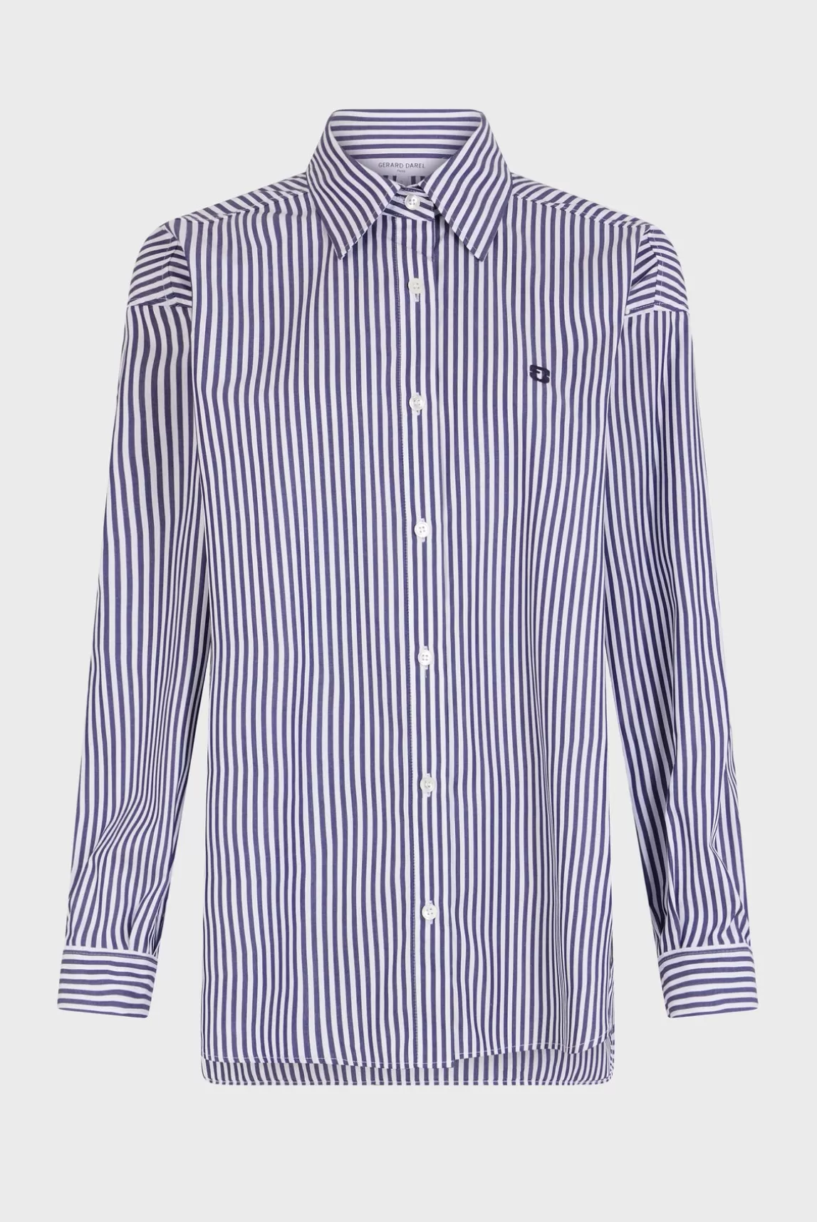 Store Gerard Darel Striped poplin shirt Marine