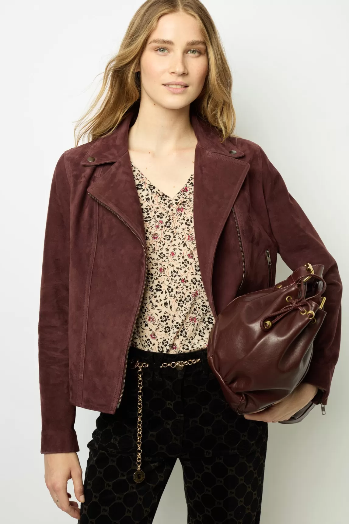 Online Gerard Darel Suede jacket - BERNARDE Bordeaux