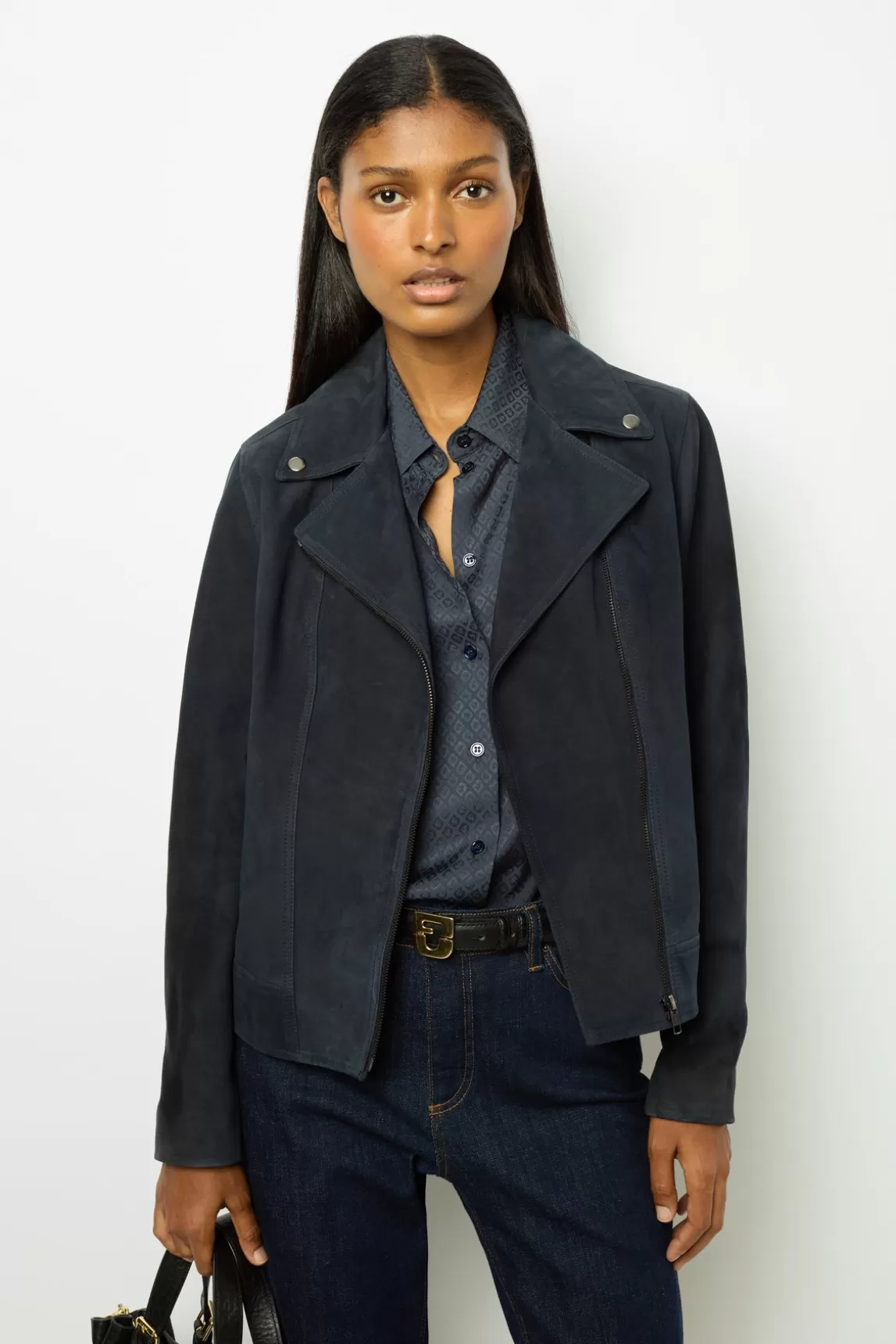 Fashion Gerard Darel Suede jacket - JOCELINE Marine