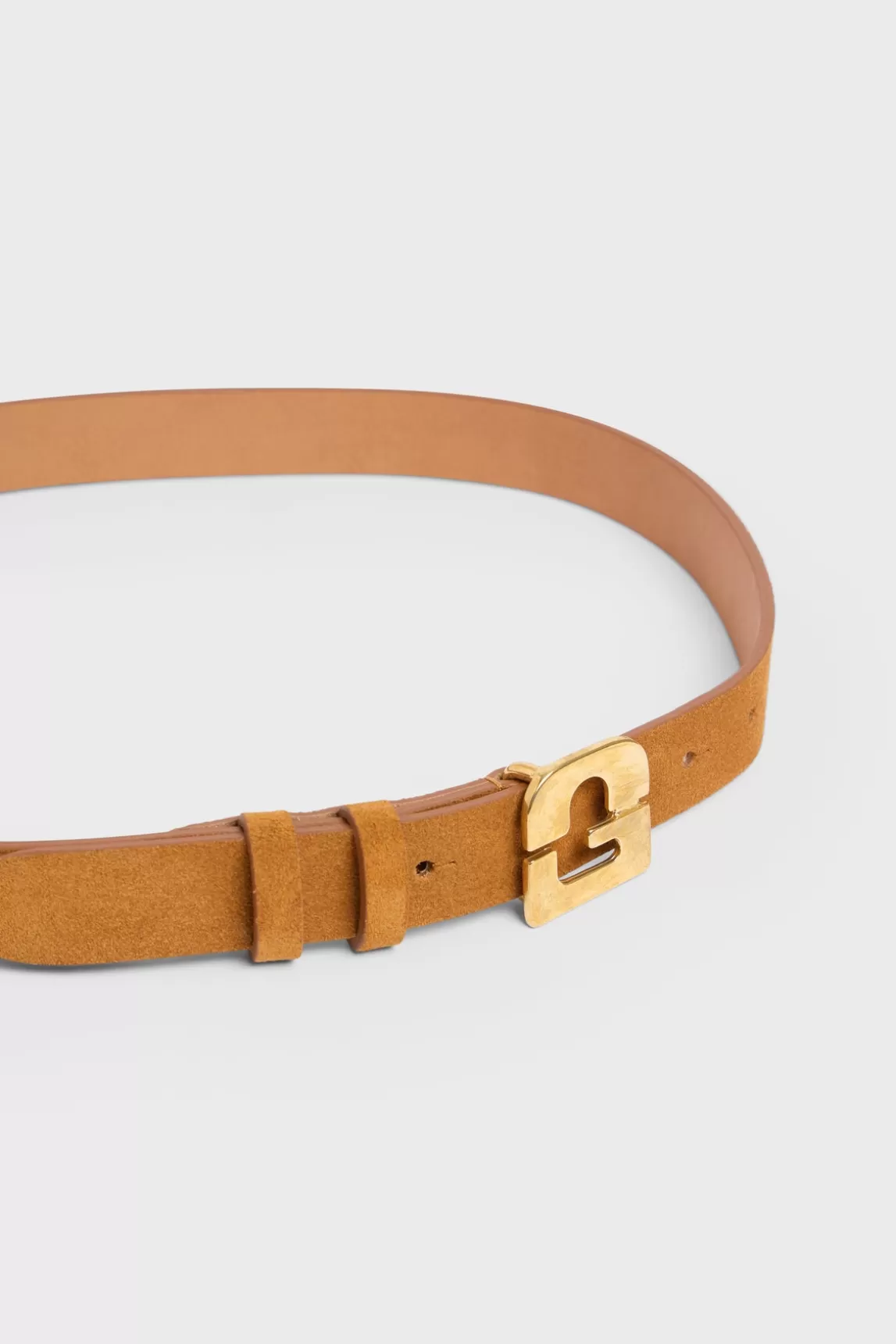 Discount Gerard Darel Suede leather signature belt - LE LAUREN Camel