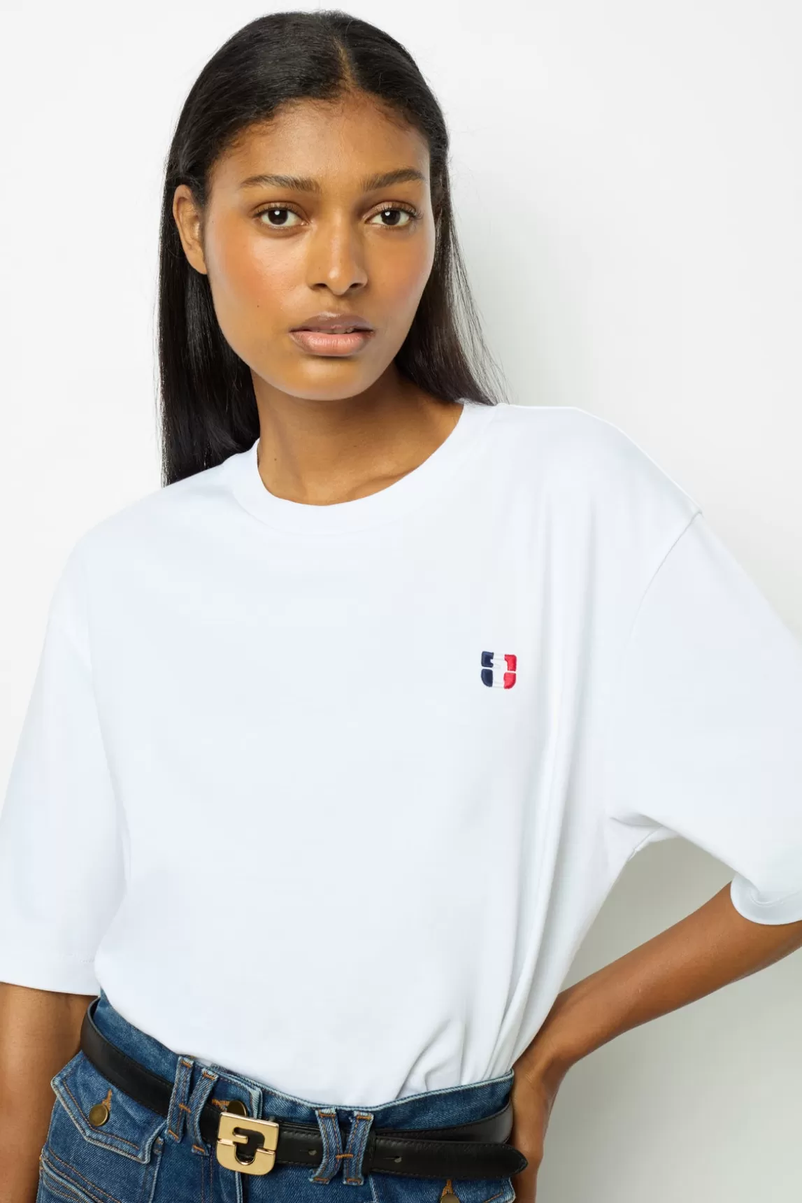 Discount Gerard Darel Tricolor monogrammed t-shirt - ALEXANDRINE Ecru