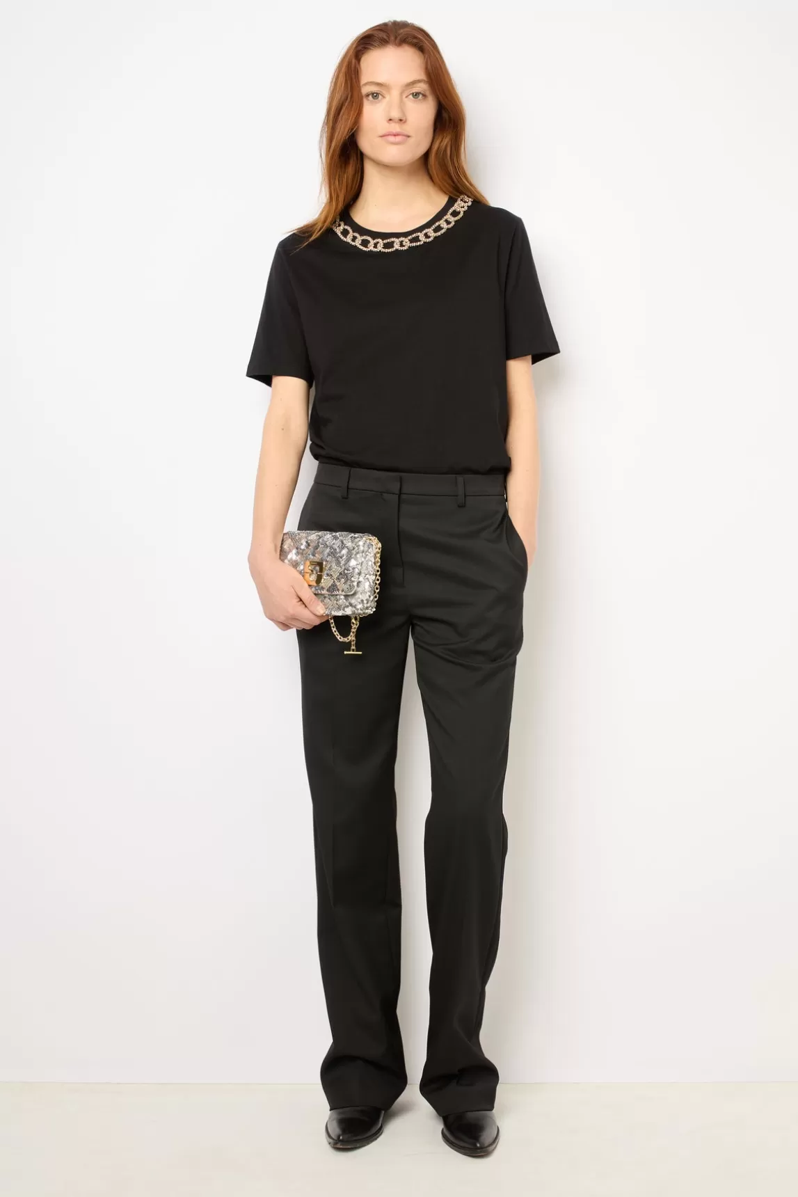 Hot Gerard Darel T-shirt with a chain - AGNES Noir