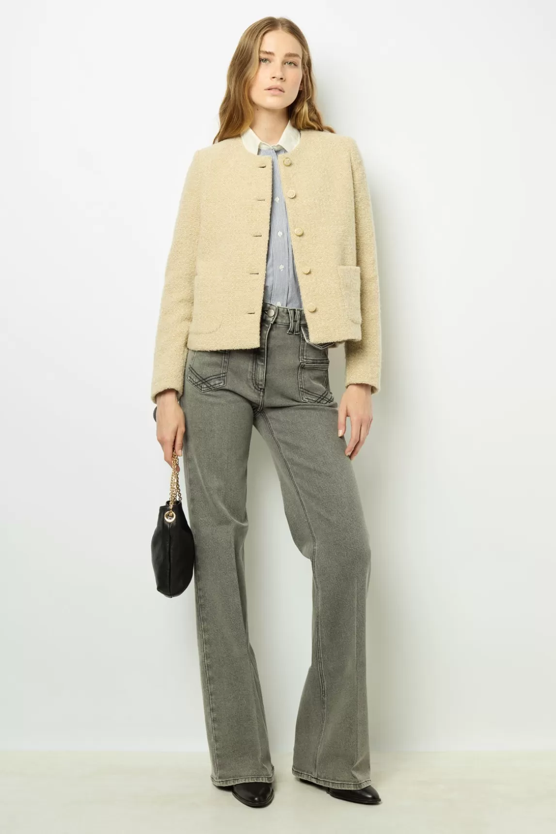 Sale Gerard Darel Tweed jacket with lurex - MALIA Sable