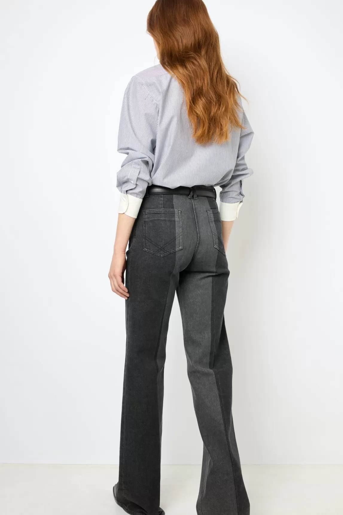 Cheap Gerard Darel Two-tone flared jeans - ANNA anthracite