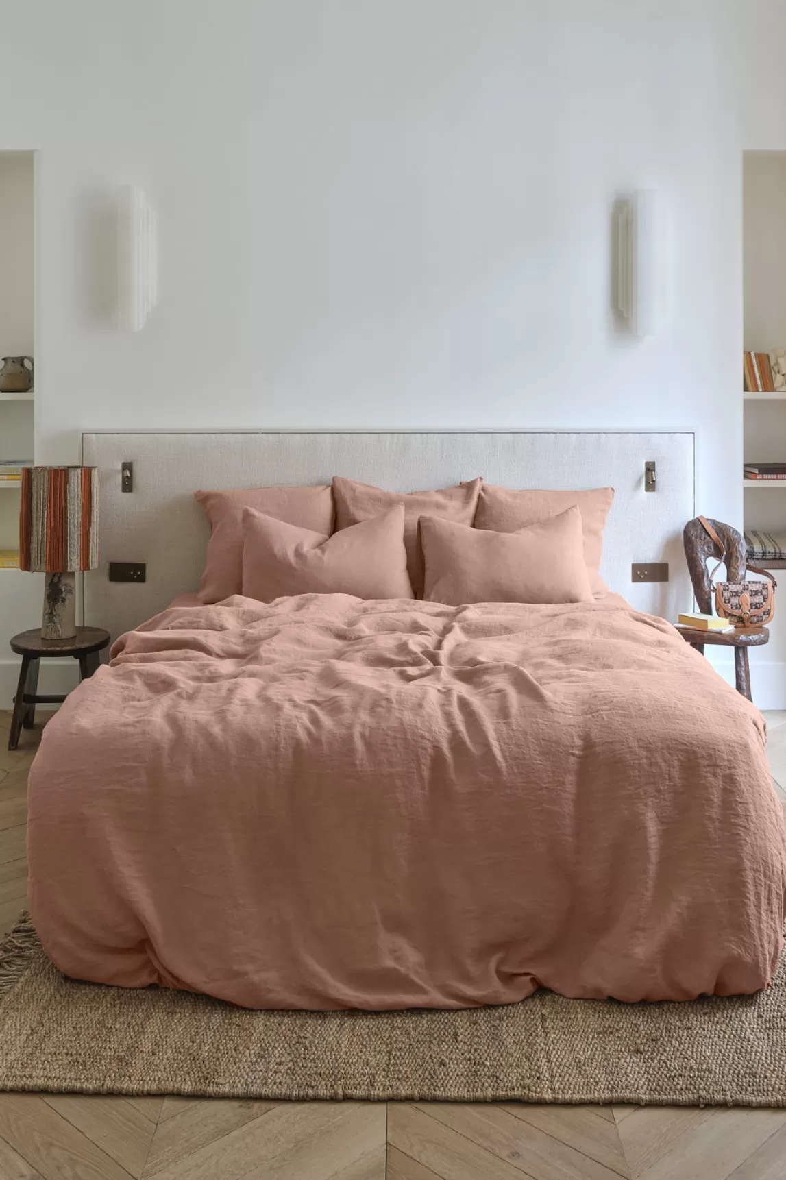 Hot Gerard Darel Washed linen duvet cover - antique rose Oldrose