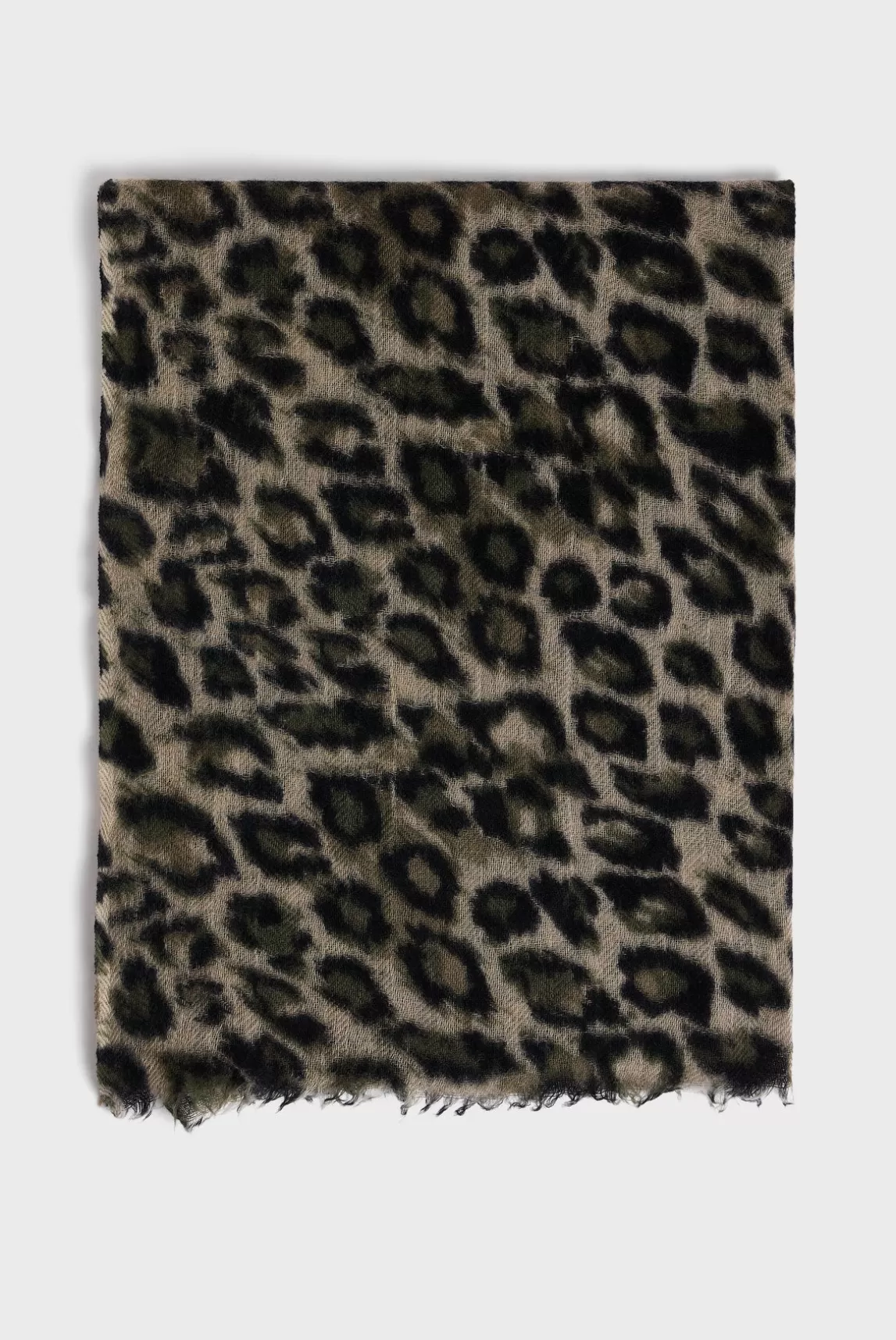 Best Gerard Darel Wool and cashmere leopard scarf - DANY VertKaki