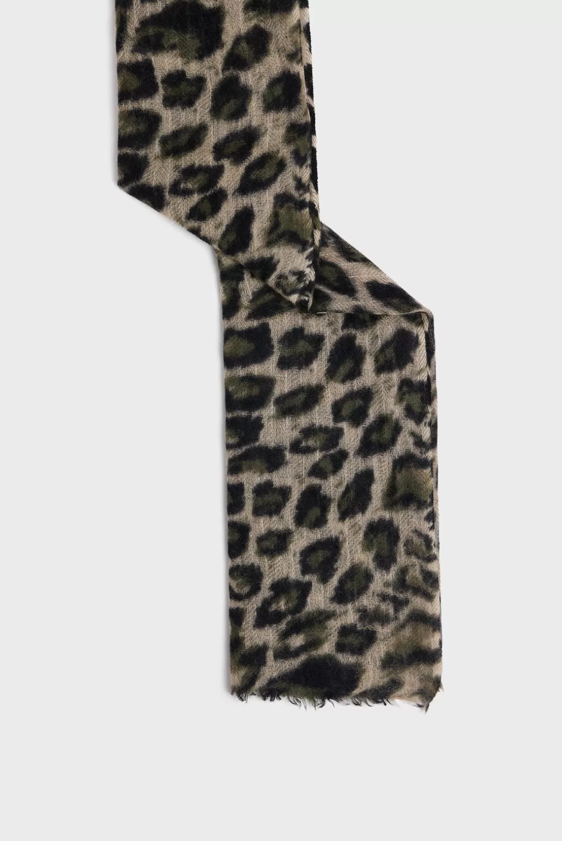 Best Gerard Darel Wool and cashmere leopard scarf - DANY VertKaki