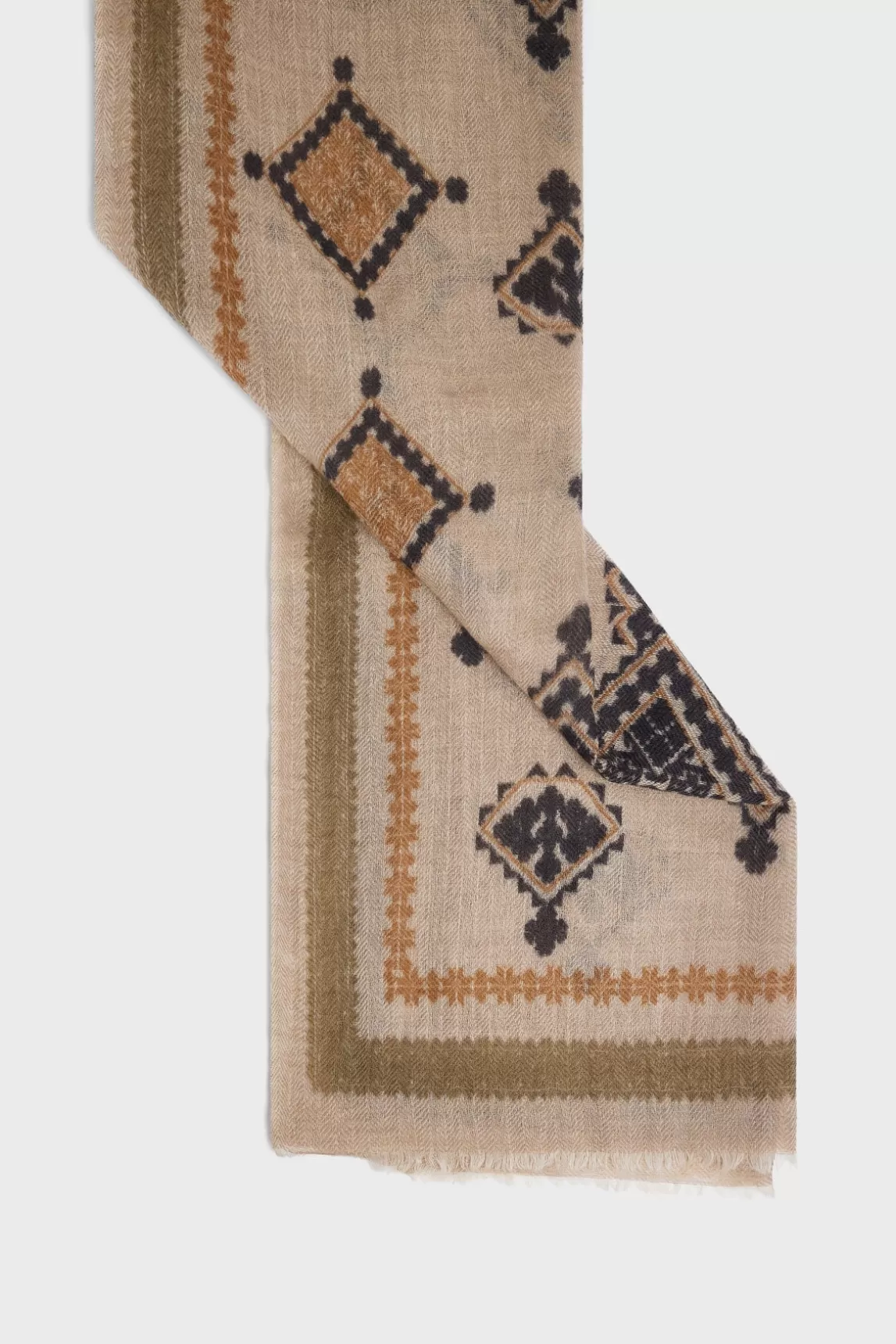 Online Gerard Darel Wool and cashmere lozenge scarf - DOMINIQUE Sable