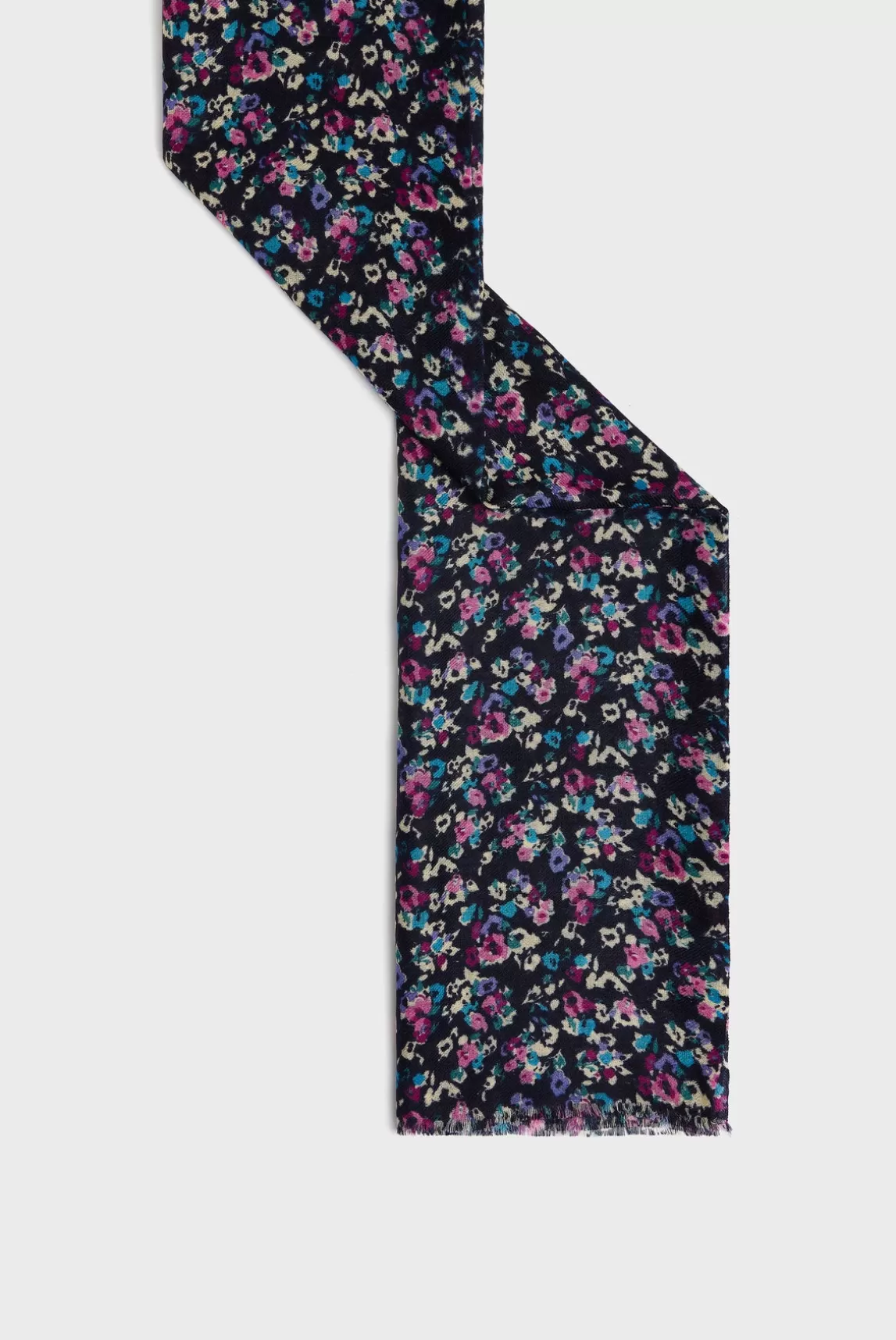 New Gerard Darel Wool and silk floral scarf - DARY Marine