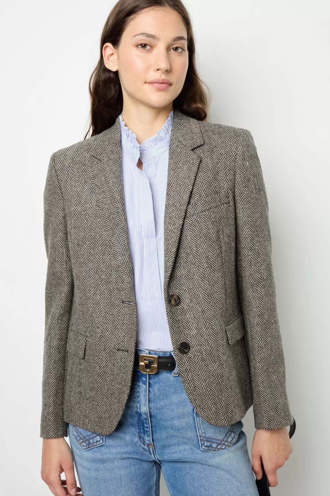 Cheap Gerard Darel Wool herringbone jacket - EDDIE anthracite